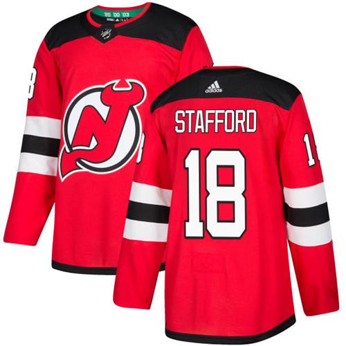 Adidas Men New Jersey Devils #18 Drew Stafford Red Home Authentic Stitched NHL Jersey->new jersey devils->NHL Jersey